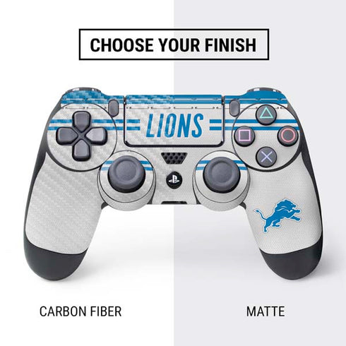 NFL Detroit Lions White Striped PS4 Controller Skin