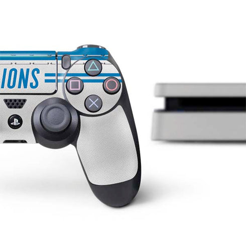 NFL Detroit Lions White Striped PS4 Slim Bundle Skin