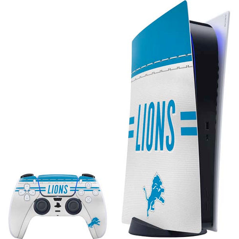 NFL Detroit Lions White Striped PS5 Digital Edition Bundle Skin