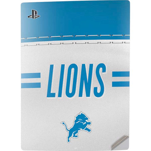 NFL Detroit Lions White Striped PS5 Digital Edition Console Skin