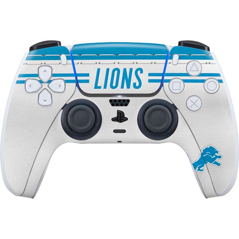 NFL Detroit Lions White Striped PS5 Controller Skin