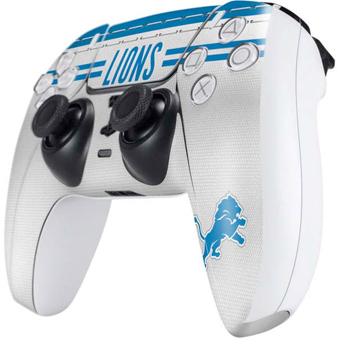 NFL Detroit Lions White Striped PS5 Controller Skin
