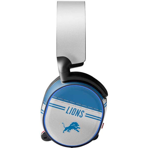NFL Detroit Lions White Striped SteelSeries Arctis 3 Skin