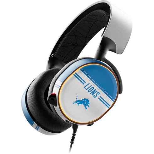 NFL Detroit Lions White Striped SteelSeries Arctis 5 Skin