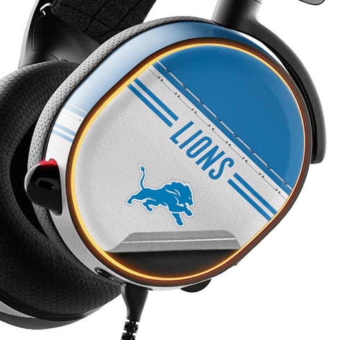 NFL Detroit Lions White Striped SteelSeries Arctis 5 Skin