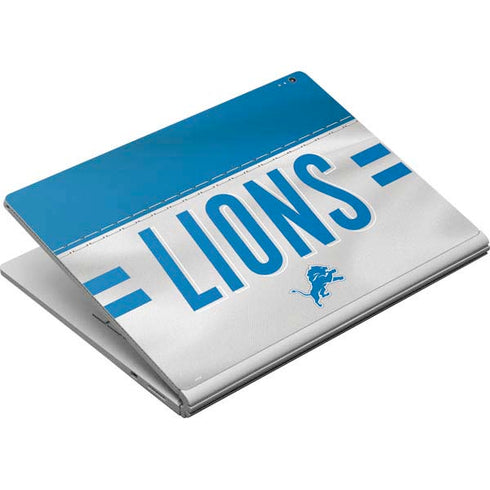 NFL Detroit Lions White Striped Surface Book Skin
