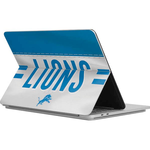 NFL Detroit Lions White Striped Surface Laptop Studio Skin