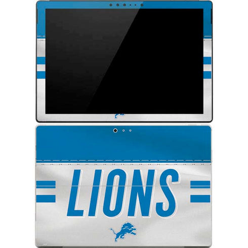 NFL Detroit Lions White Striped Surface Pro 4 Skin