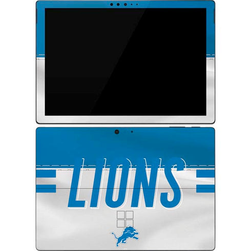 NFL Detroit Lions White Striped Surface Pro 7 Skin