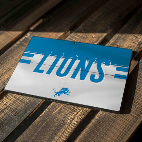 NFL Detroit Lions White Striped Surface Pro 7 Skin
