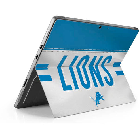 NFL Detroit Lions White Striped Surface Pro 8 Skin