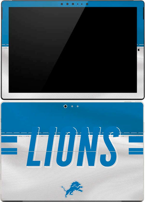 NFL Detroit Lions White Striped Surface Pro (2017) Skin
