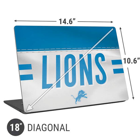 NFL Detroit Lions White Striped Universal Laptop 18in (14.6 x 10.6in) Skin