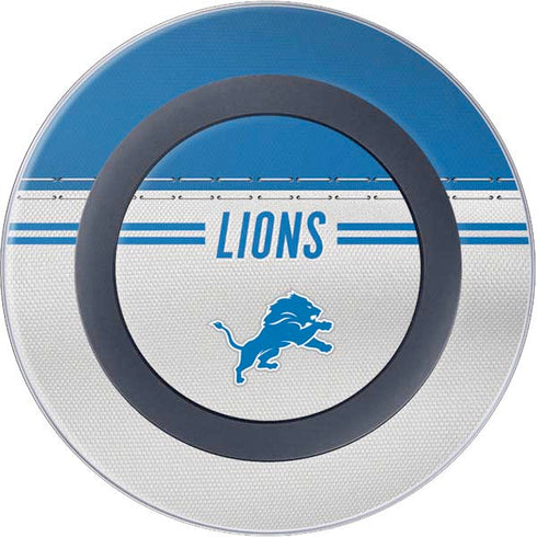 NFL Detroit Lions White Striped Wireless Charger Skin
