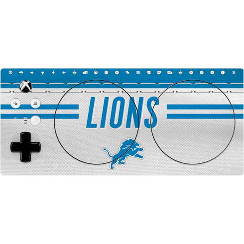 NFL Detroit Lions White Striped Xbox Adaptive Controller Skin