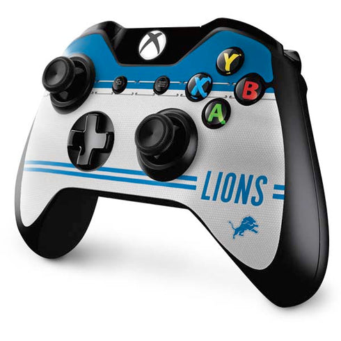 NFL Detroit Lions White Striped Xbox One Controller Skin