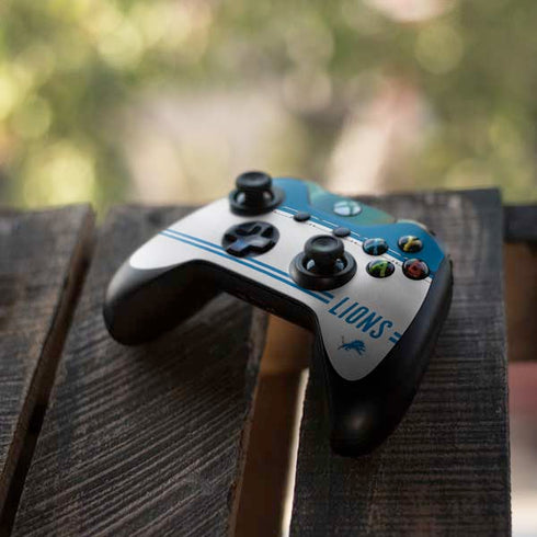 NFL Detroit Lions White Striped Xbox One Controller Skin