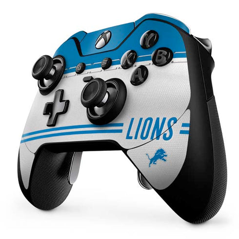 NFL Detroit Lions White Striped Xbox One Elite Controller Skin