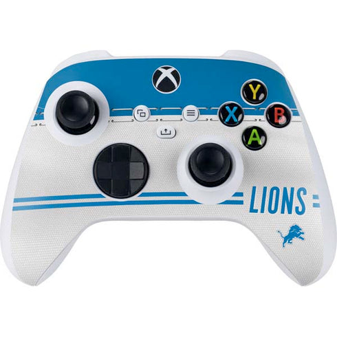 NFL Detroit Lions White Striped Xbox Series S Controller Skin