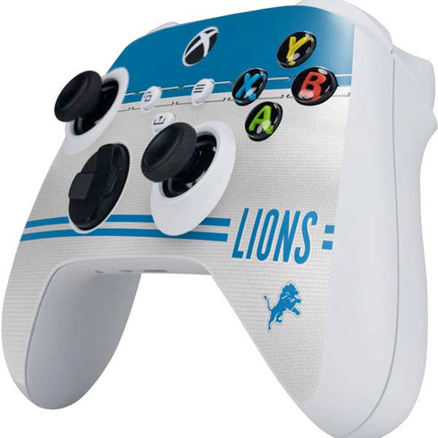 NFL Detroit Lions White Striped Xbox Series S Controller Skin