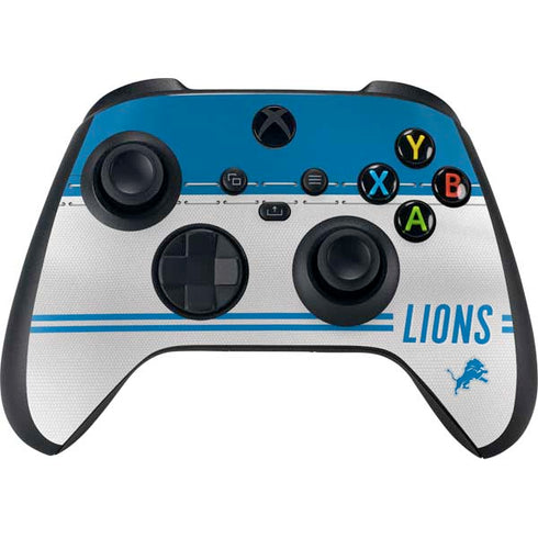 NFL Detroit Lions White Striped Xbox Series X Bundle Skin