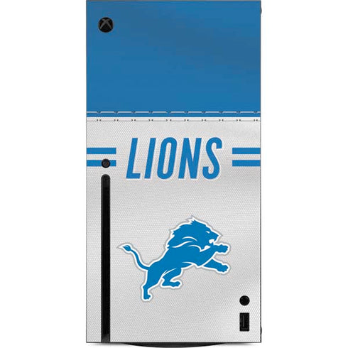 NFL Detroit Lions White Striped Xbox Series X Console Skin