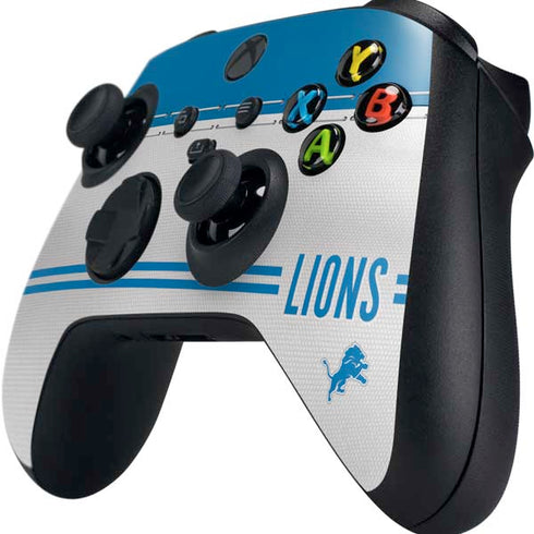 NFL Detroit Lions White Striped Xbox Series X Controller Skin