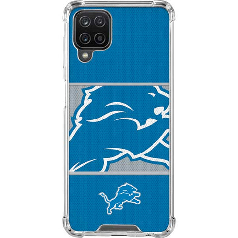 NFL Detroit Lions Zone Block Galaxy A12 Clear Case