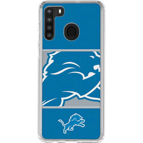 NFL Detroit Lions Zone Block Galaxy A21 Clear Case