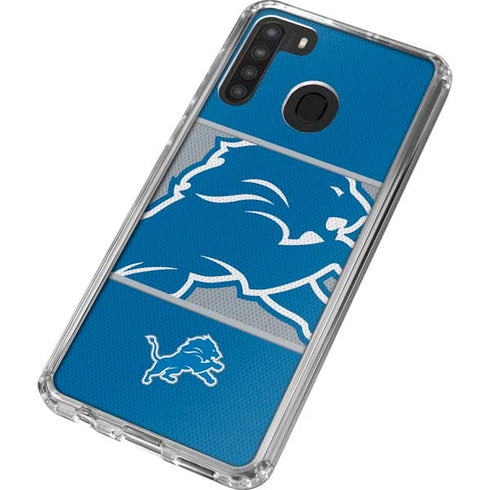 NFL Detroit Lions Zone Block Galaxy A21 Clear Case