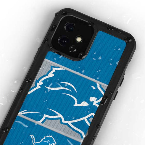 NFL Detroit Lions Zone Block iPhone 12 Mini Waterproof Case