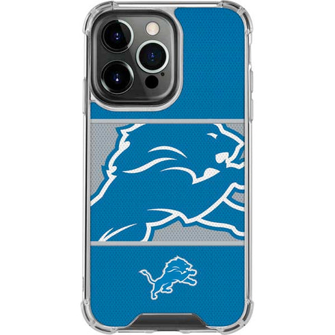 NFL Detroit Lions Zone Block iPhone 14 Pro Clear Case