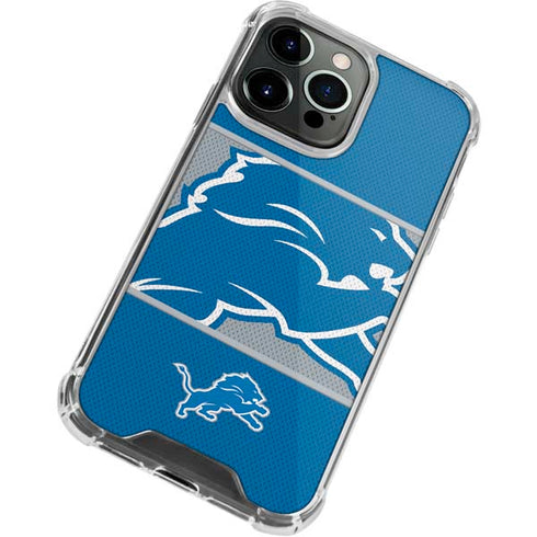 NFL Detroit Lions Zone Block iPhone 15 Pro Clear Case