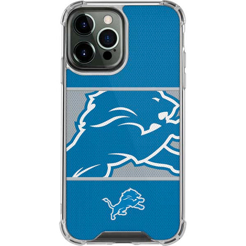 NFL Detroit Lions Zone Block iPhone 14 Pro Max Clear Case