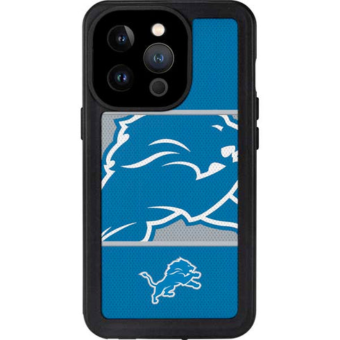 NFL Detroit Lions Zone Block iPhone 14 Pro Waterproof Case