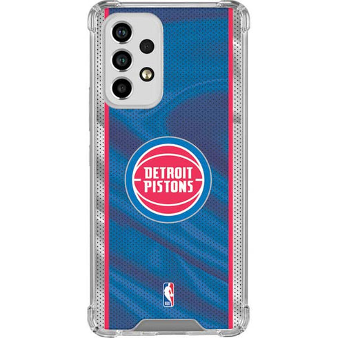 NBA Detroit Pistons Away Jersey Galaxy A53 5G Clear Case