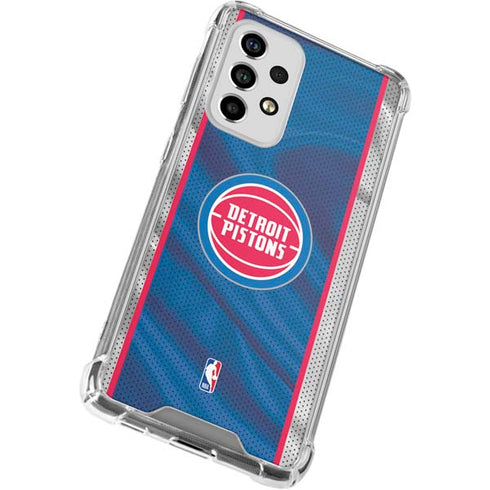 NBA Detroit Pistons Away Jersey Galaxy A53 5G Clear Case
