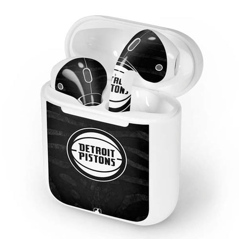 NBA Detroit Pistons Black Animal Print Apple AirPods Skin