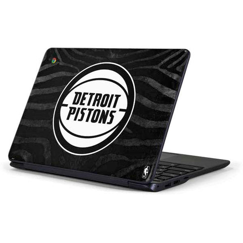 NBA Detroit Pistons Black Animal Print Samsung Chromebook Skin