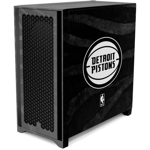 NBA Detroit Pistons Black Animal Print Corsair 4000D Tempered Glass Mid-Tower ATX Case Skin