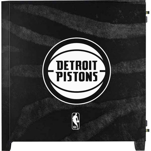 NBA Detroit Pistons Black Animal Print Corsair 4000D Tempered Glass Mid-Tower ATX Case Skin