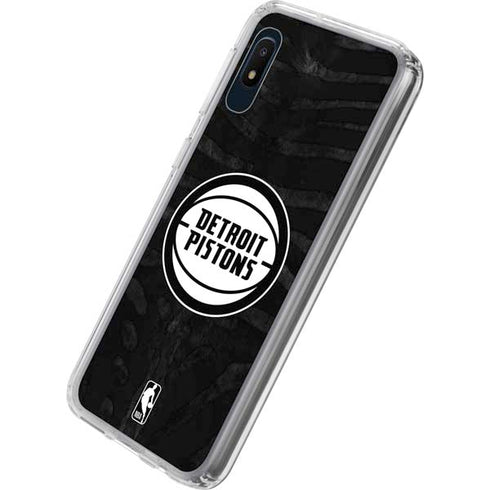 NBA Detroit Pistons Black Animal Print Galaxy A10e Clear Case