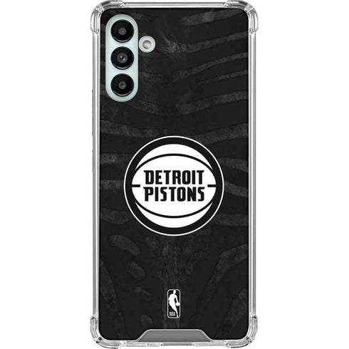 NBA Detroit Pistons Black Animal Print Galaxy A13 5G Clear Case