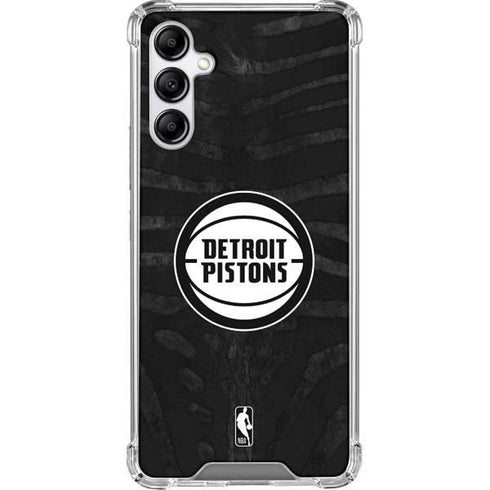 NBA Detroit Pistons Black Animal Print Galaxy A14 5G Clear Case