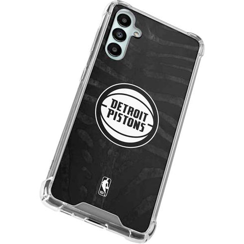 NBA Detroit Pistons Black Animal Print Galaxy A14 5G Clear Case