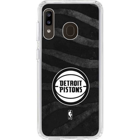 NBA Detroit Pistons Black Animal Print Galaxy A20 Clear Case