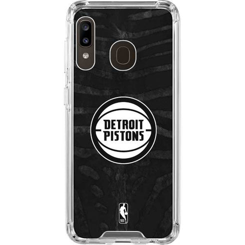 NBA Detroit Pistons Black Animal Print Galaxy A30 Clear Case