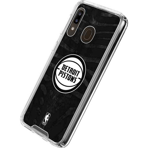NBA Detroit Pistons Black Animal Print Galaxy A30 Clear Case