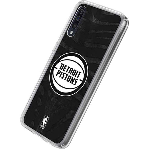 NBA Detroit Pistons Black Animal Print Galaxy A50 Clear Case