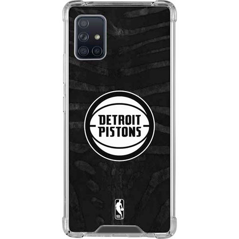 NBA Detroit Pistons Black Animal Print Galaxy A51 5G Clear Case